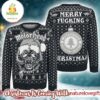 Motorhead Snaggletooth Big Logo Merry Fucking Christmas Holiday Sweater Christmas Jumper Ugly Sweater