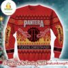 Pantera Fucking Christmas Snake In Flame Red Knitted Ugly Christmas Sweater Xmas Gift For Fans