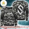 Sabaton Big Logo Black And Grey Camo Pattern Knitted Ugly Christmas Sweater