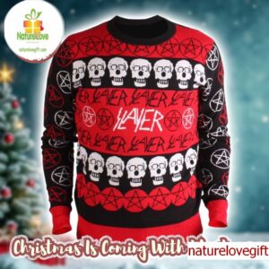 Slayer Kerry King Pentagram And Skulls Pattern Logo Holiday 2025 Christmas Ugly Sweater Slayer Kerry King Pentagram And Skulls Pattern Logo Holiday 2025 Christmas Ugly Sweater