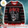Slayer Reign In Blood For The Holiday Skull Red And Black Knitted Ugly Sweater