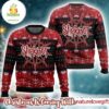 Slipknot Big Logo Night Pointed Star Tribal S Logo Pattern Knitted Black And Red Ugly Christmas Sweater