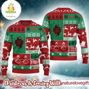 Slipknot Tribal S Logo Checker Board Pattern Holiday Vintage Ugly Christmas Sweater