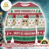 Taylor Swift Have Yourself A Swiftie Christmas Taylor With Santa Hat Retro Style Knitted Ugly Christmas Sweater