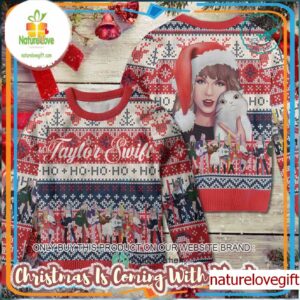 Taylor Swift Santa Hug A Cat Ho Ho Ho Vintage Style 2025 Ugly Christmas Sweater