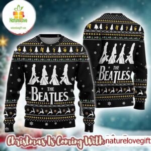 The Beatles Abbey Road Retro Xmas Gifts For Family Ugly Christmas Sweater 2025