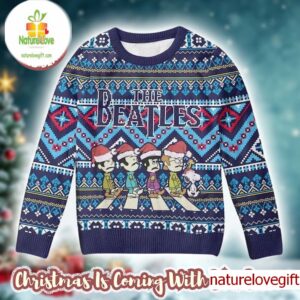 The Beatles Abbey Road Snoopy Peanuts And Friends Funny Xmas Gift Holiday Ugly Christmas Sweater