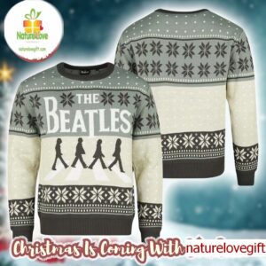 The Beatles Abbey Road Vintage Vibe Ugly Christmas Sweater