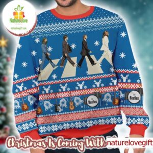 The Beatles Abbey Road Xmas Gifts For Fan 2025 Holiday Ugly Christmas Sweater