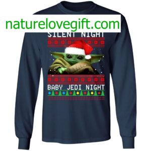 Baby Yoda Silent Night Baby Jedi Night Christmas Sweater 2