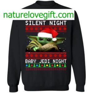 Baby Yoda Silent Night Baby Jedi Night Christmas Sweater 5