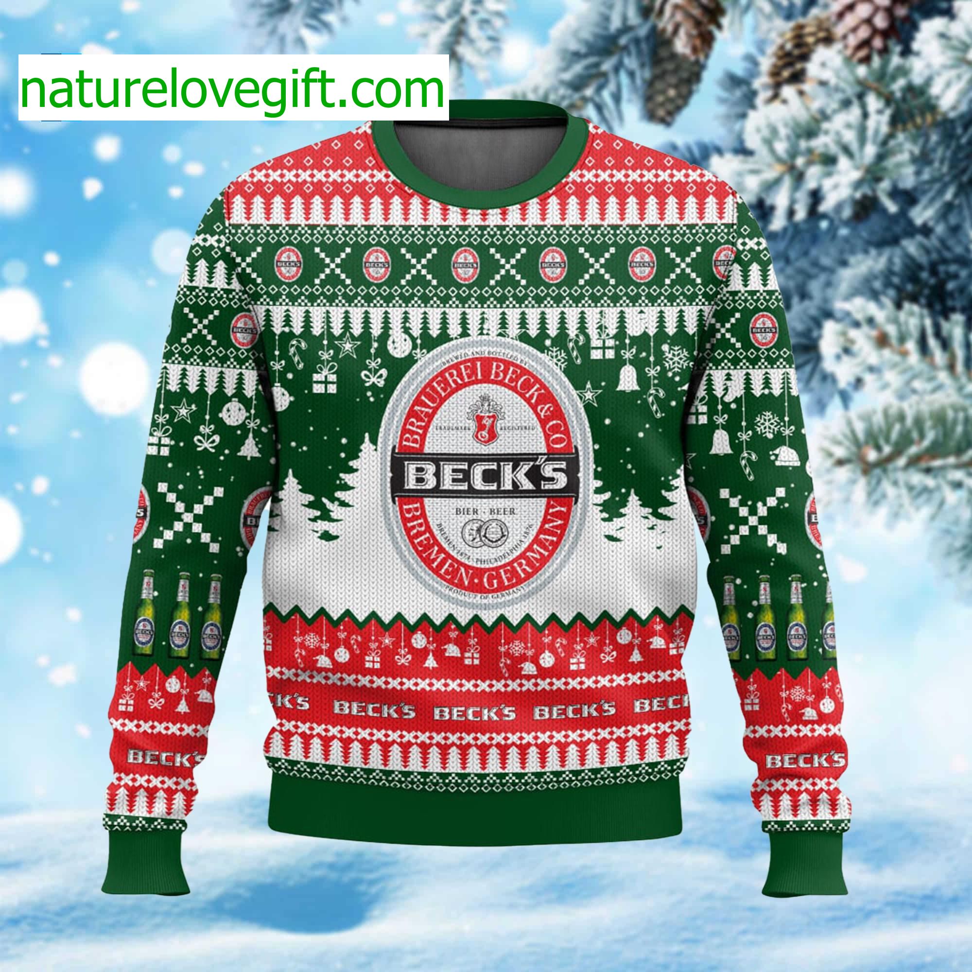 Beck’s German Beer Ugly Christmas Sweater Beck’s German Beer Ugly Christmas Sweater