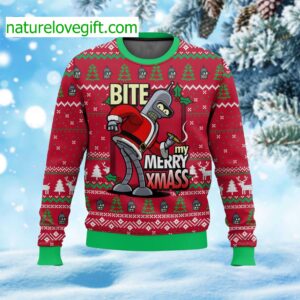 Bite My Merry XmASS Ugly Christmas Sweater