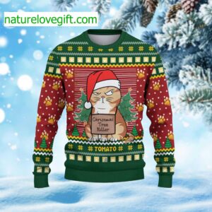 Cat Christmas Tree Killer Ugly Christmas Sweater