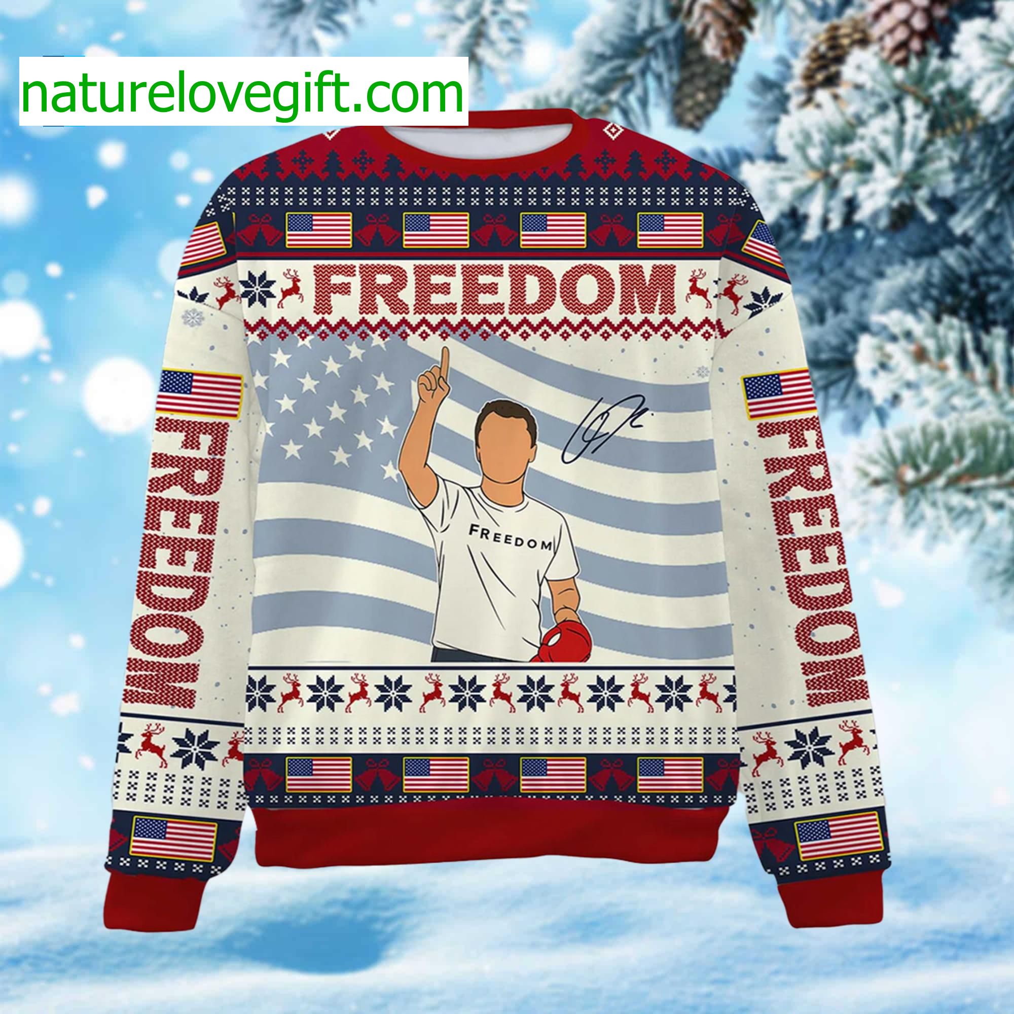 Charlie Kirk Freedom Ugly Christmas Sweater Charlie Kirk Freedom Ugly Christmas Sweater