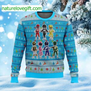 Chibis Power Rangers Ugly Christmas Sweater