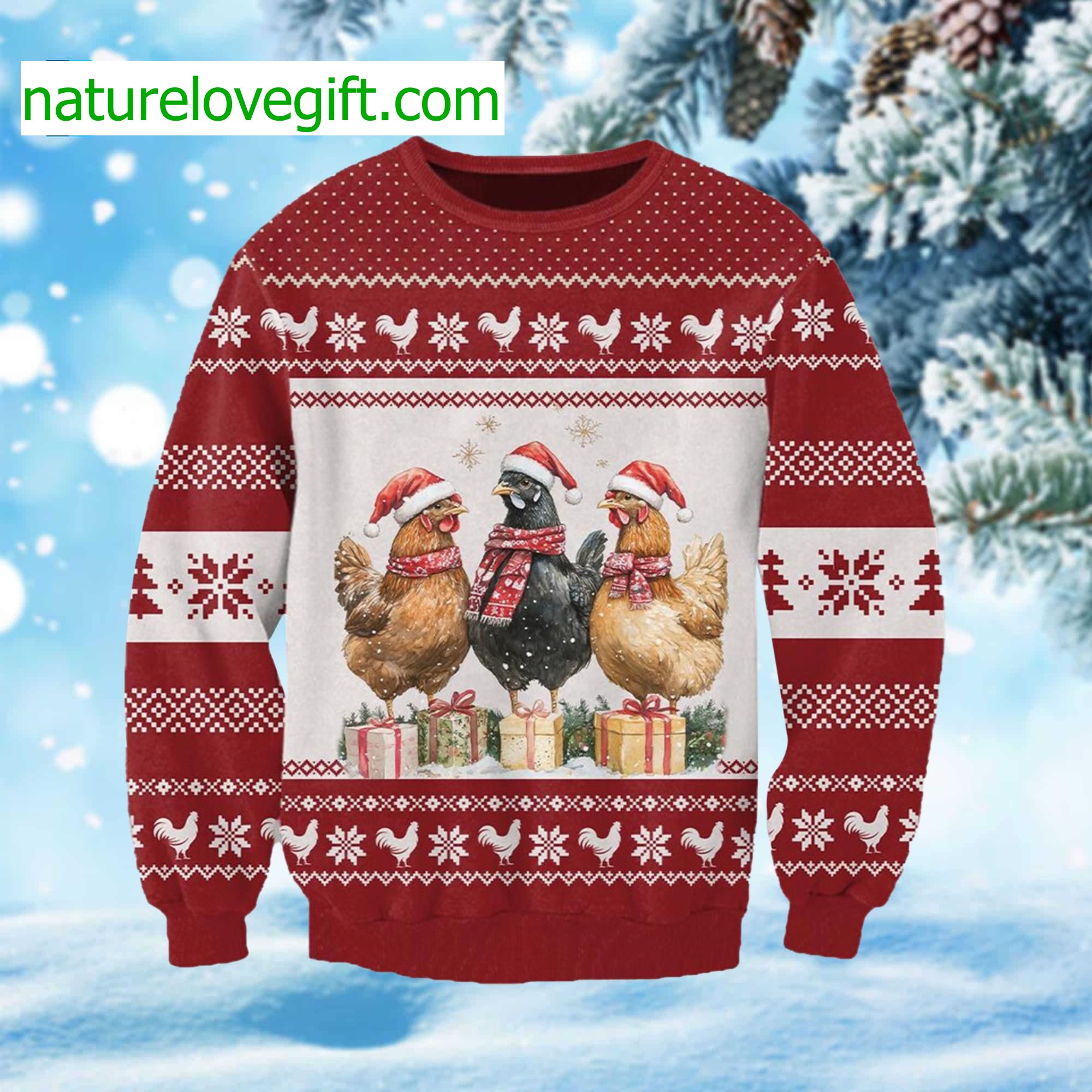Chicken Coquette Ugly Christmas Sweater Chicken Coquette Ugly Christmas Sweater