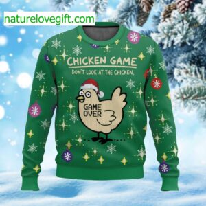 Chicken Game Don’t Look At The Chicken Ugly Christmas Sweater