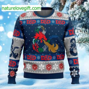 D-20 Dungeons Dragons Ugly Christmas Sweater