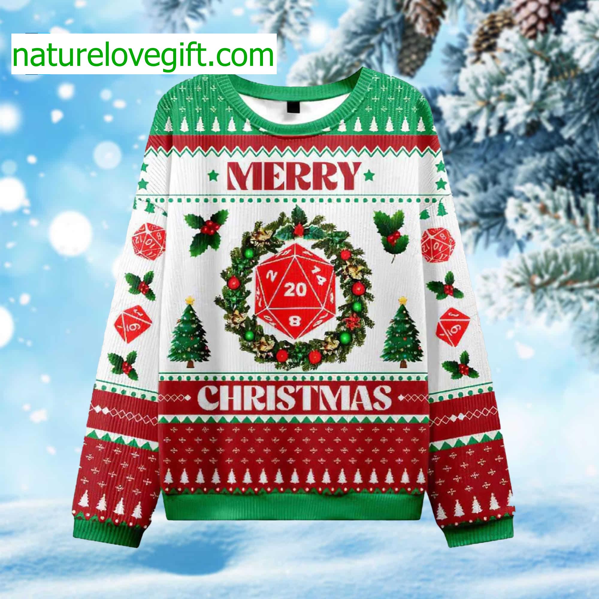 D20 Merry Christmas Ugly Sweater D20 Merry Christmas Ugly Sweater