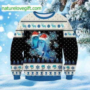 Dolphin With Snowflakes Ugly Christmas Sweater