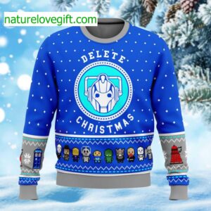 Dr Who Dalek Delete Christmas Ugly Christmas Sweater