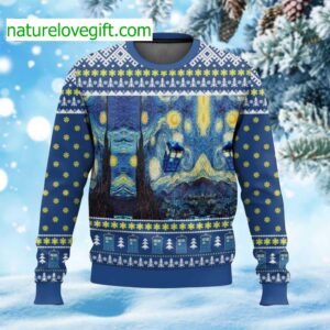 Dr Who Van Gogh Starry Night Ugly Christmas Sweater