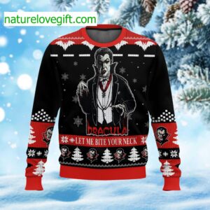 Dracula Let Me Bite Your Neck Ugly Christmas Sweater