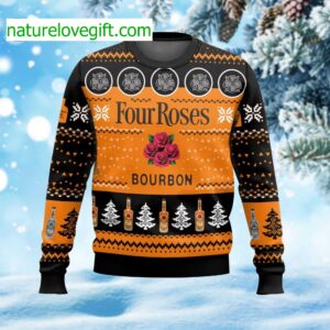 Four Roses Bourbon Ugly Christmas Sweater Four Roses Bourbon Ugly Christmas Sweater