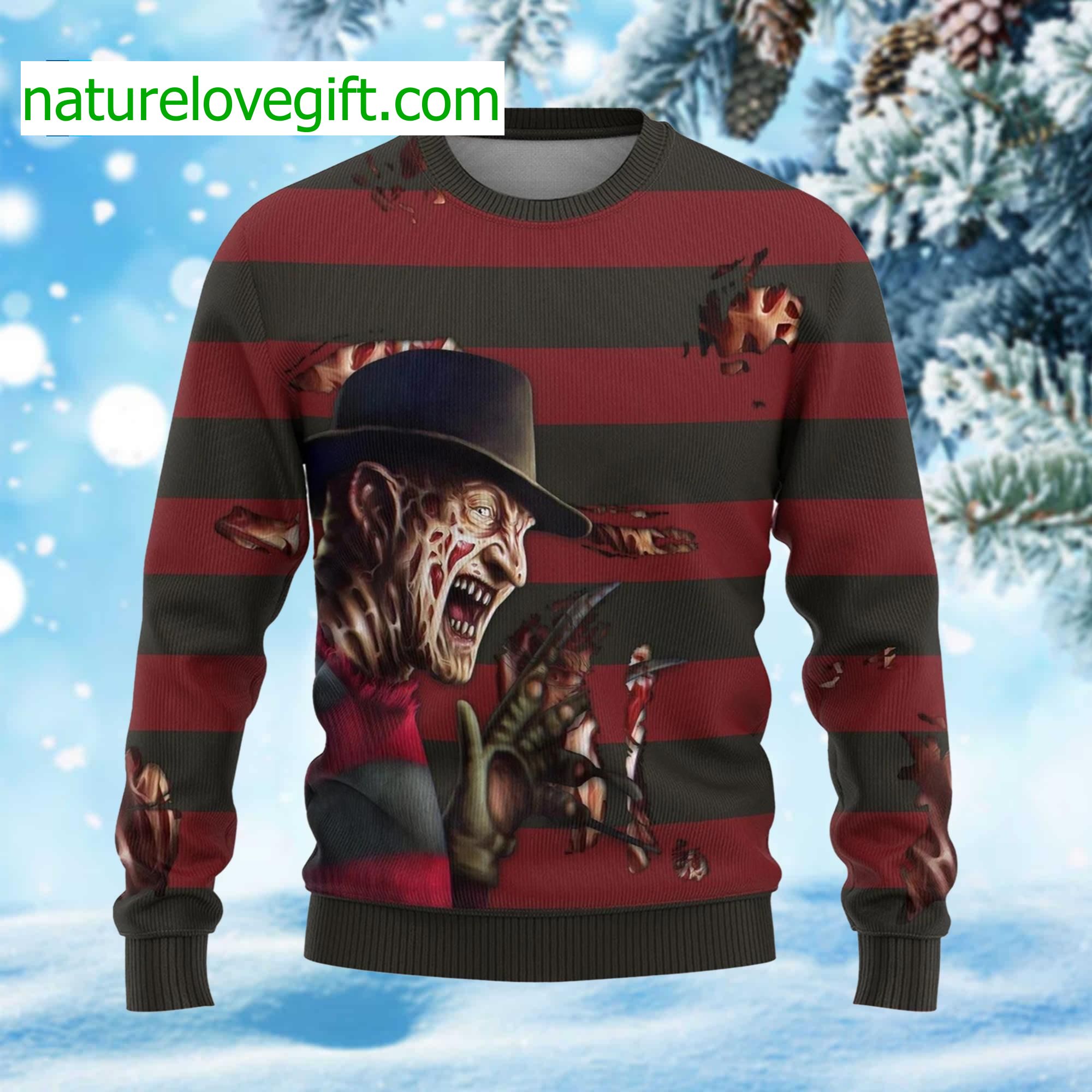 Freddy Krueger Halloween Ugly Sweater Freddy Krueger Halloween Ugly Sweater