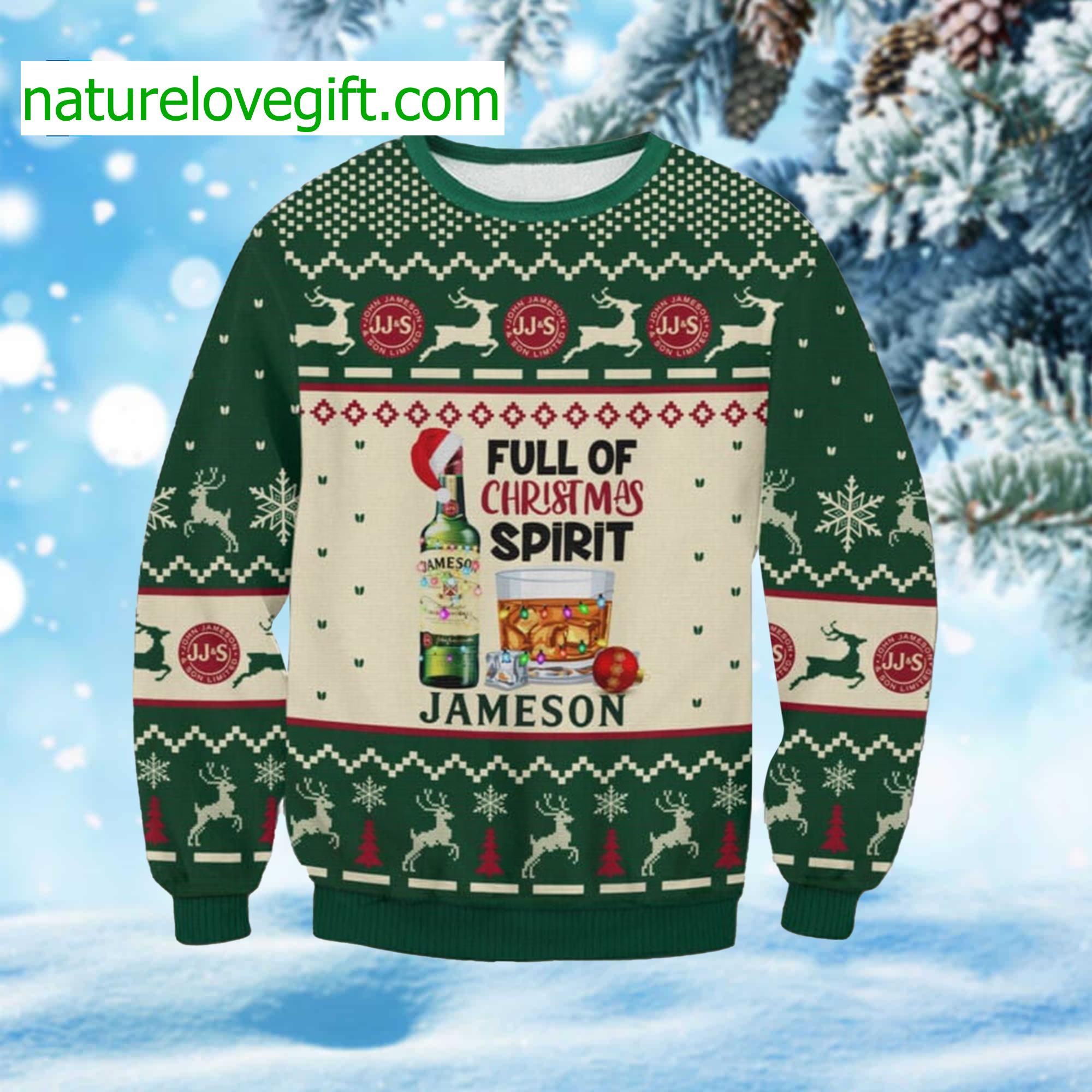 Full Of Christmas Spirit Jameson Ugly Sweater Full Of Christmas Spirit Jameson Ugly Sweater