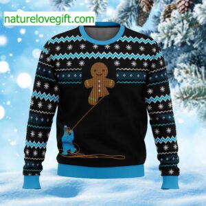 Gingerbread Cookie Monster Ugly Christmas Sweater