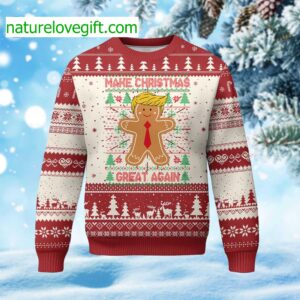 Gingerbread Trump Make Christmas Great Again Ugly Christmas Sweater