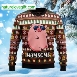 Hamsome Cute Pig Ugly Christmas Sweater 1