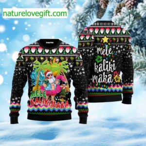 Hawaii Santa Claus Mele Kalikimaka Ugly Christmas Sweater