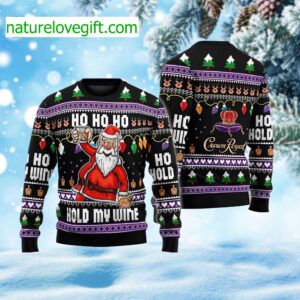 Ho Ho Ho Hold My Wine Santa Ugly Christmas Sweater
