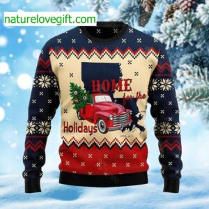 Home For The Holidays Louisiana Ugly Christmas Sweater