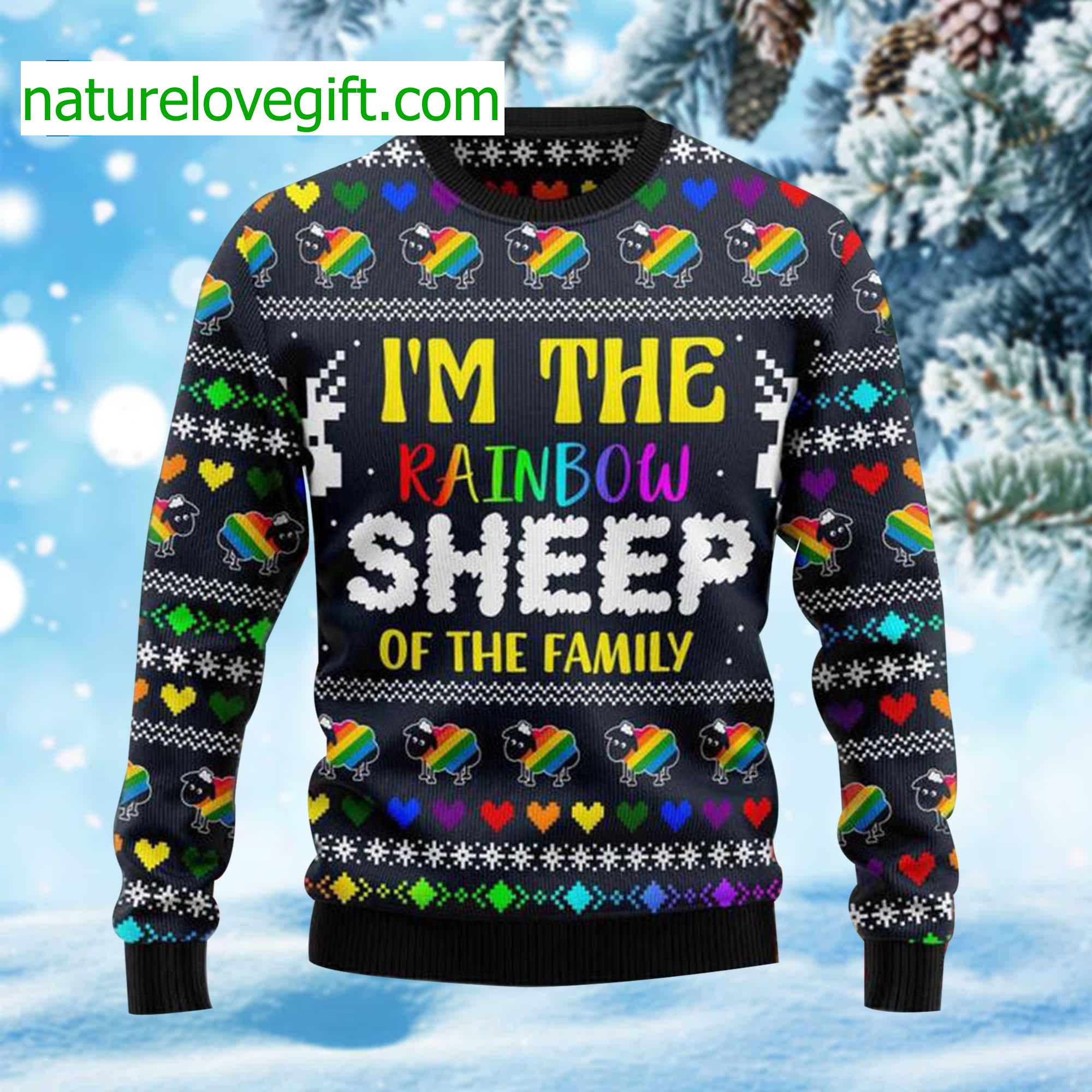 I Am The Rainbow Sheep Of Family Ugly Christmas Sweater I Am The Rainbow Sheep Of Family Ugly Christmas Sweater