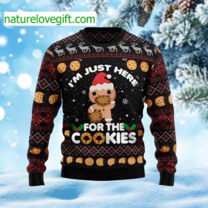 I’m Just Here For The Cookies Ugly Christmas Sweater