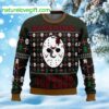 Jason Voorhees Slashing Through The Snow Ugly Christmas Sweater