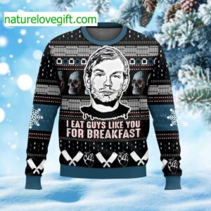 Jeffrey Dahmer I Eat Guys Like You For Breakfast Ugly Christmas Sweater