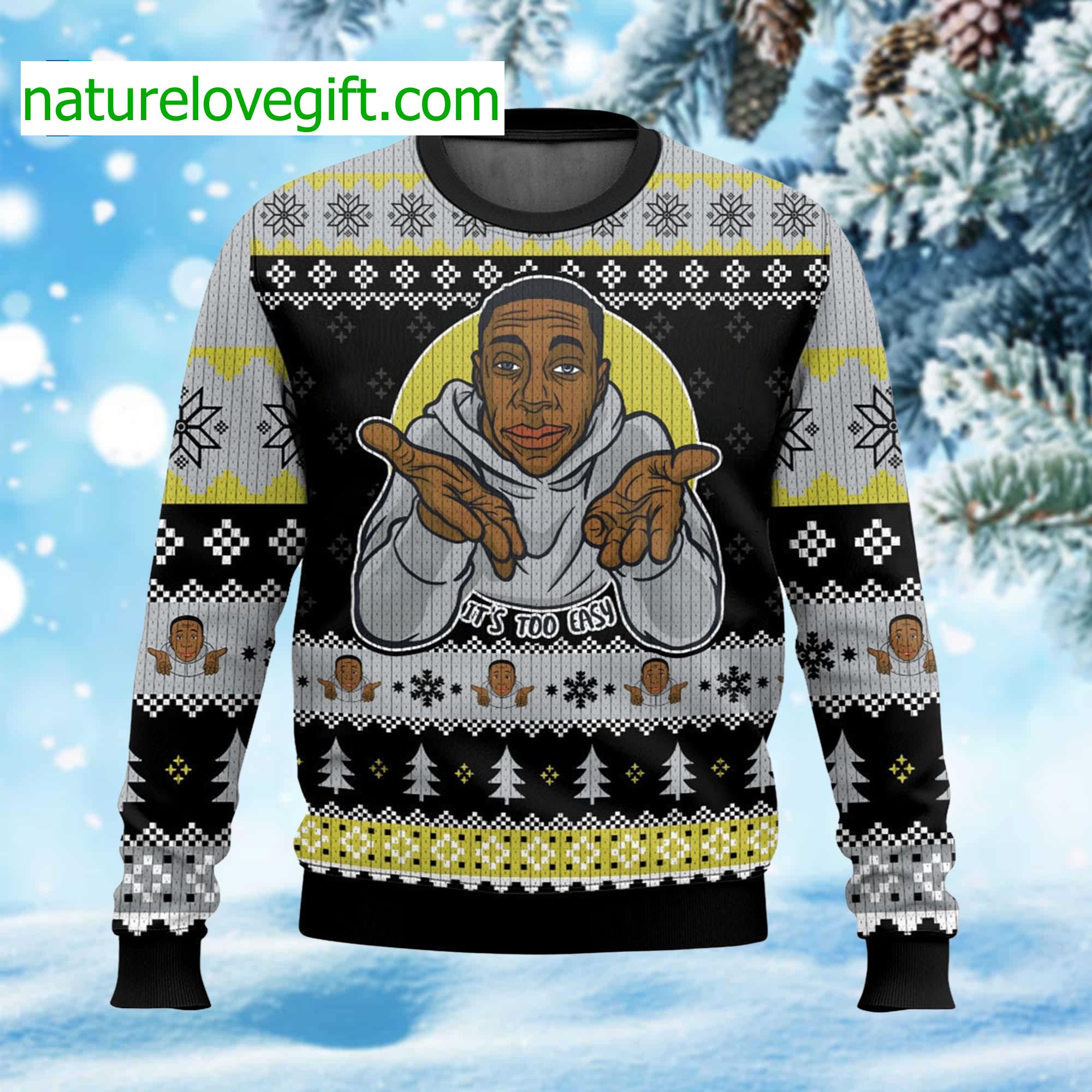 Khaby Lame It’s Too Easy Ugly Christmas Sweater Khaby Lame It’s Too Easy Ugly Christmas Sweater