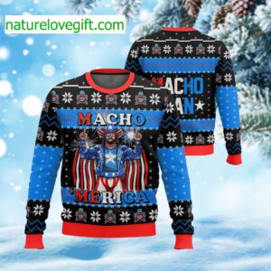 Macho ‘Merica Macho Man Ugly Christmas Sweater