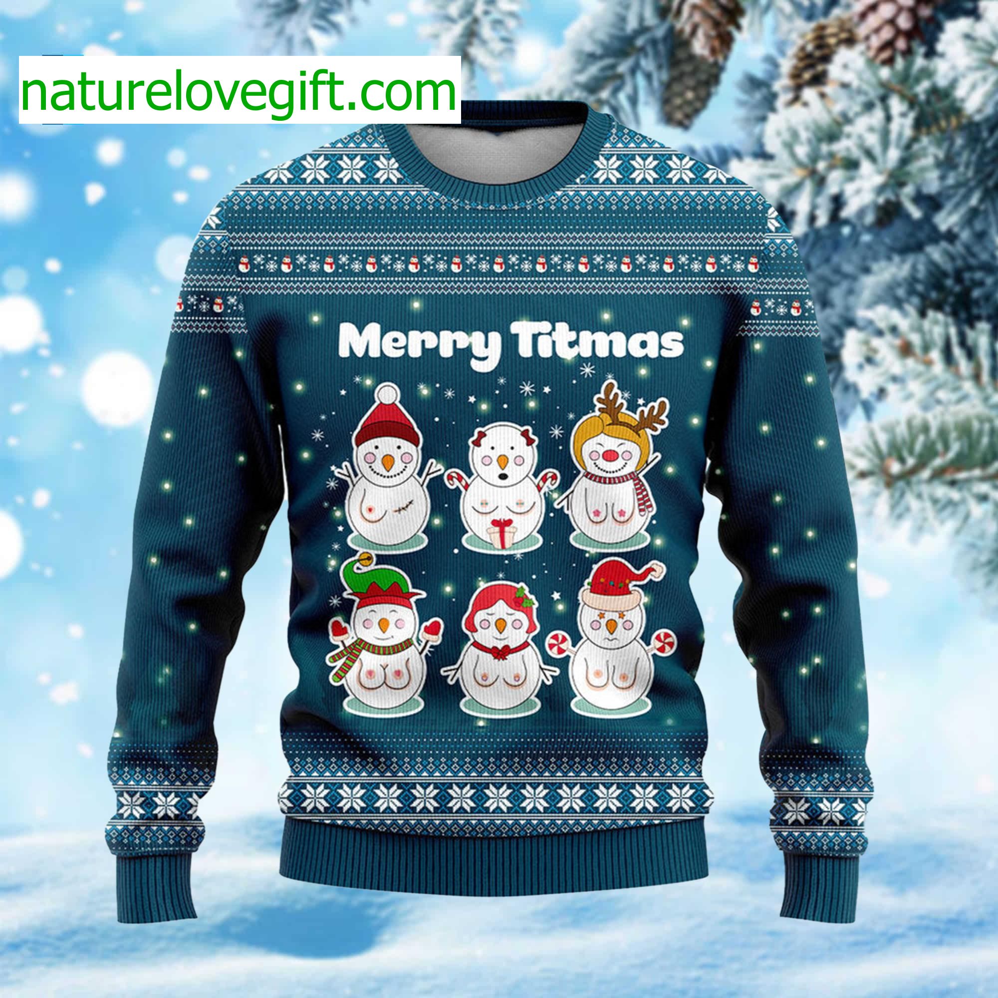 Merry Titmas Snowman Ugly Christmas Sweater Merry Titmas Snowman Ugly Christmas Sweater