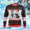 Michael Myers And Freddy Krueger Myers In The Street Ugly Christmas Sweater