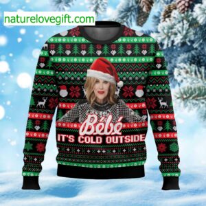 Moira Rose Bebe It Cold Outside Meme Ugly Christmas Sweater Moira Rose Bebe It Cold Outside Meme Ugly Christmas Sweater