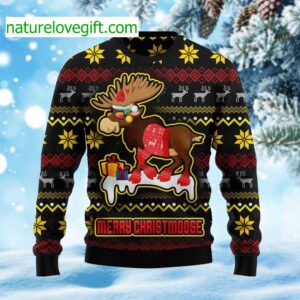 Moose Merry Christmoose Ugly Christmas Sweater