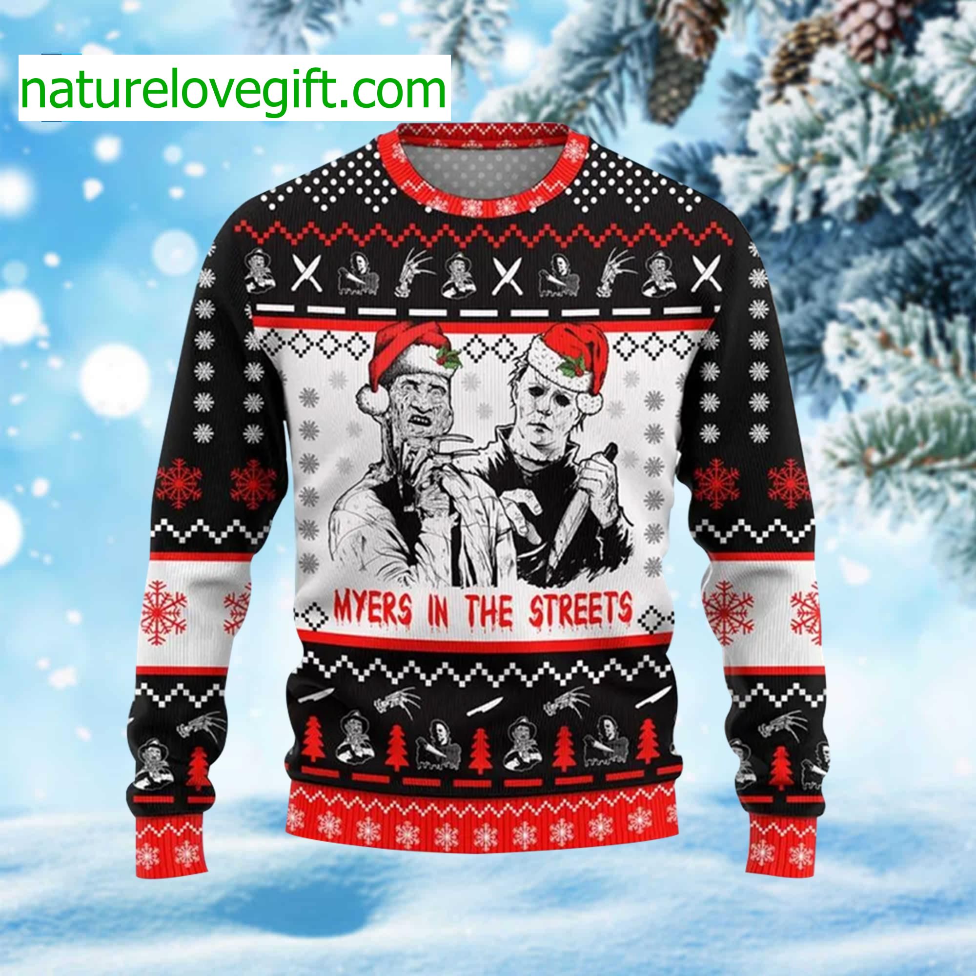 Myers In The Streets Ugly Christmas Sweater Myers In The Streets Ugly Christmas Sweater