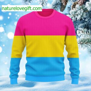 Pansexual Pride Flag Ugly Christmas Sweater