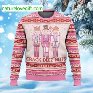 Pink Nutcracker Crack Deez Nuts Ugly Christmas Sweater